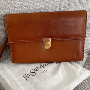 Yves Saint Laurent Tan Leather Messenger Bag